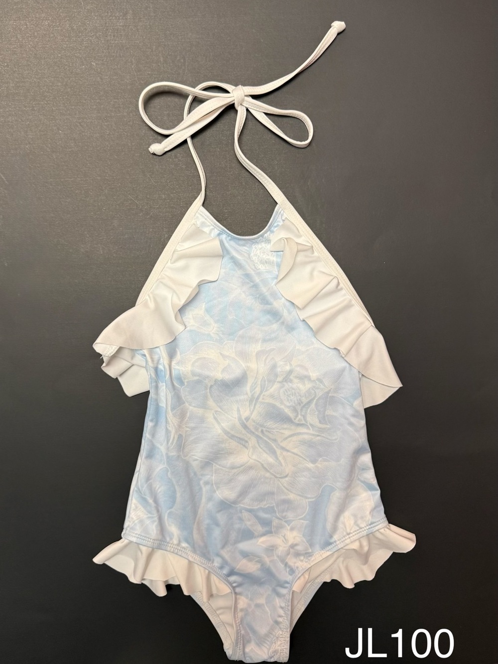 Stella Cove Girls Floral Ruffle Halter One Piece Swimsuit 4Y NWOT